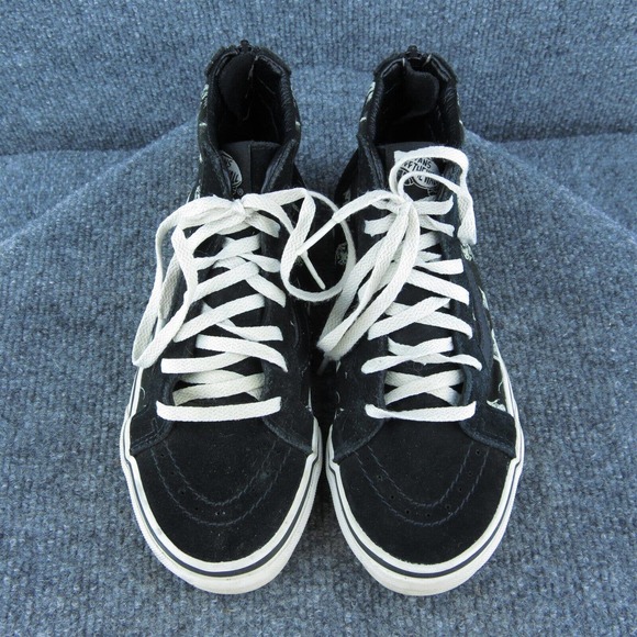 VANS Boys‎ Sneaker Shoes Athletic Black Leather Lace Up Size Y 2.5 Medium - Picture 3 of 8